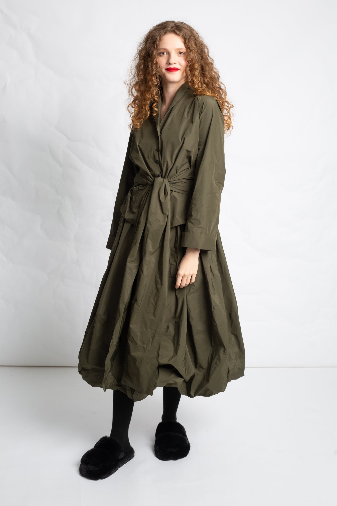 Taffeta midi skirt J566