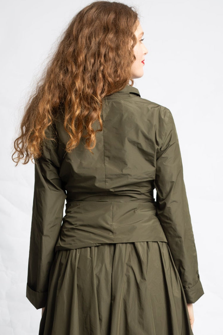 Taffeta midi skirt J566