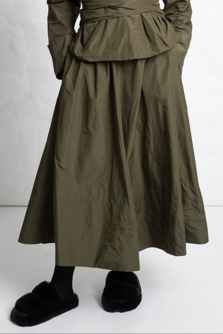 Taffeta long skirt J618