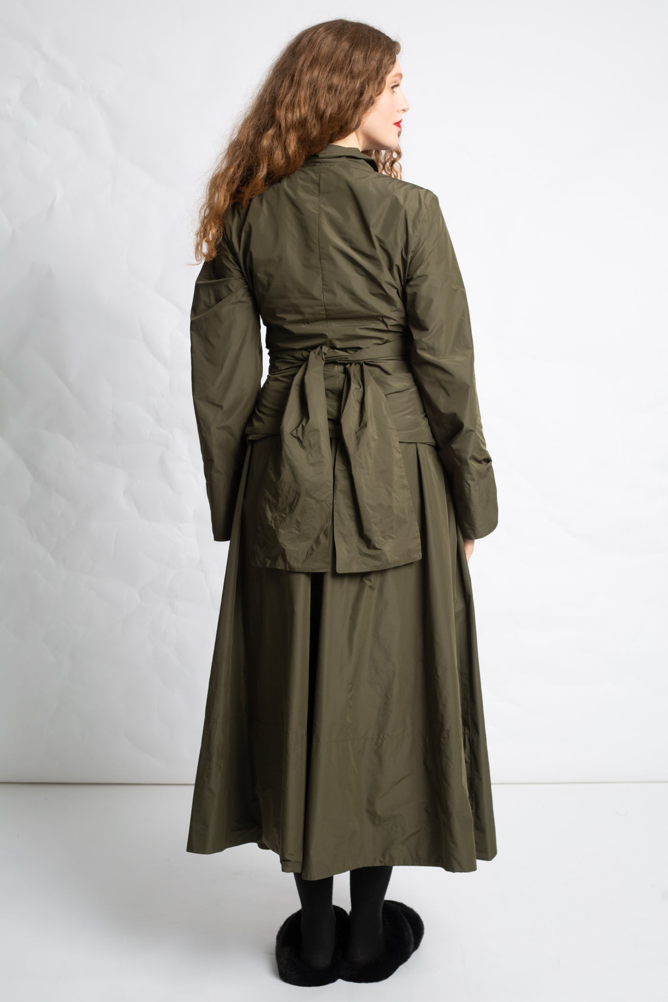 Taffeta long skirt J618