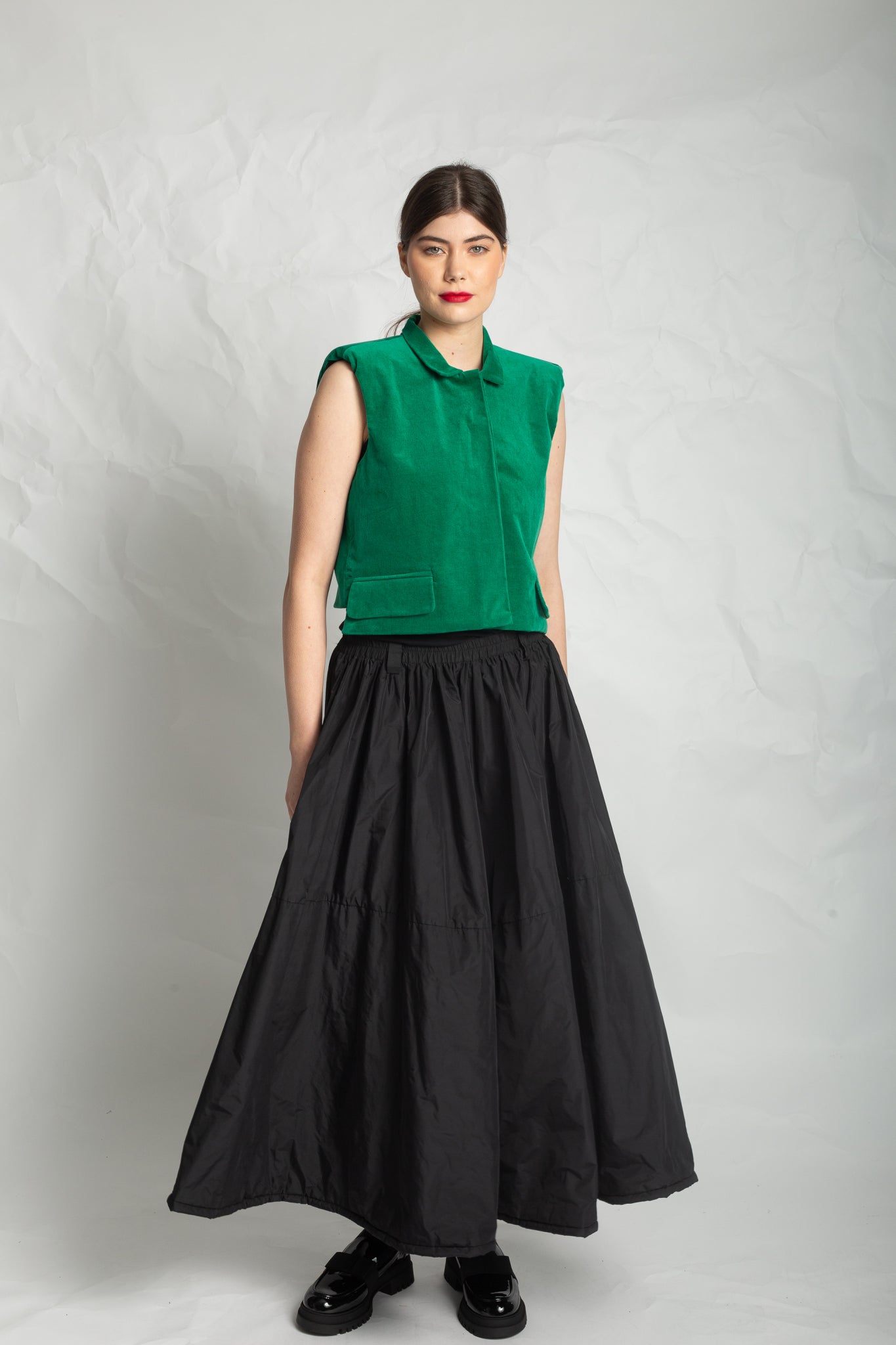 Taffeta long skirt J618