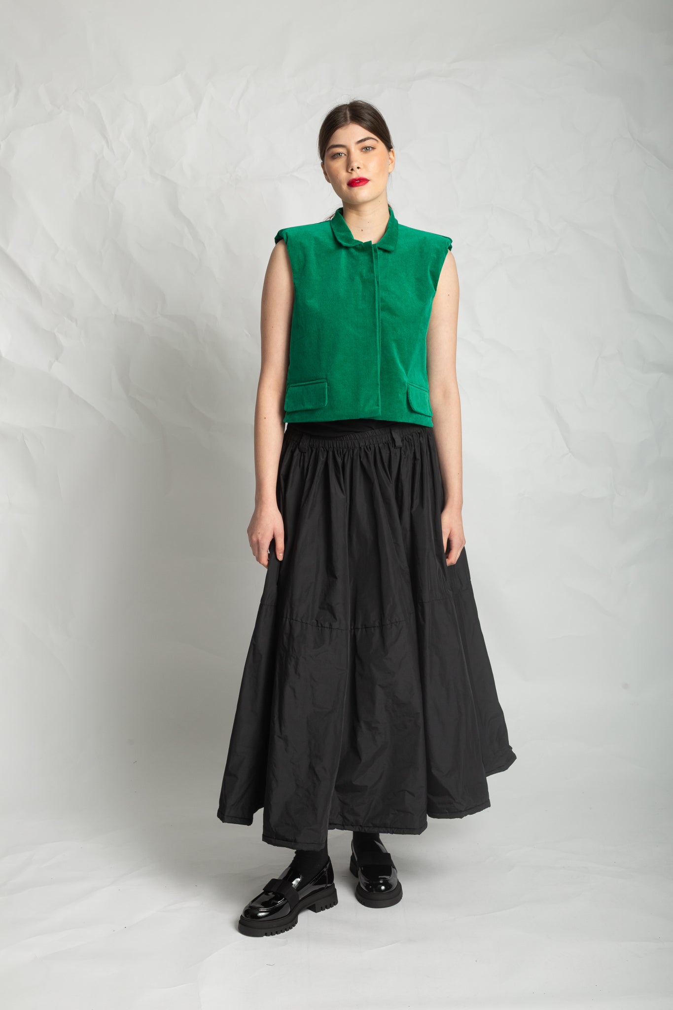 Taffeta long skirt J618
