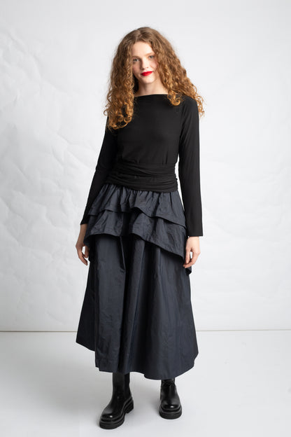 Taffeta midi skirt J630