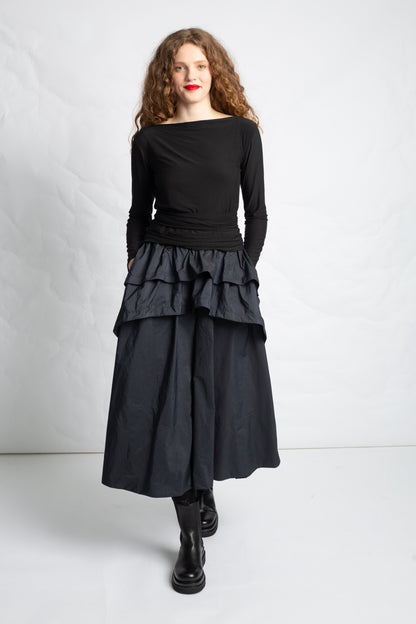 Taffeta midi skirt J630