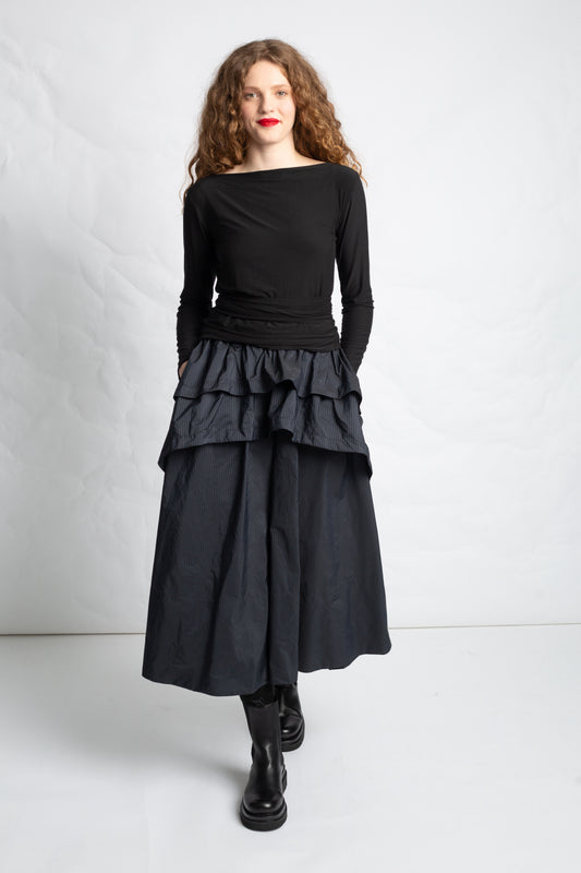 Taffeta midi skirt J630