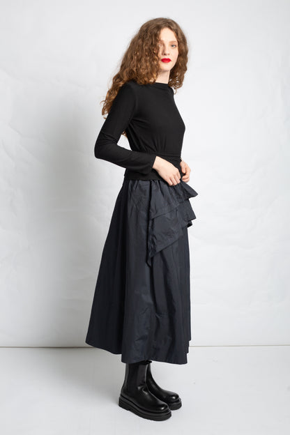 Wrap top in bamboo with long sleeves