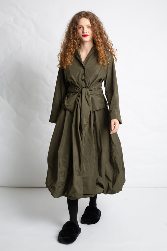 Taffeta midi skirt J566