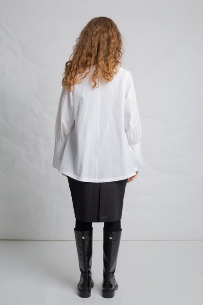 Blouse with long sleeves and lapel collar T812