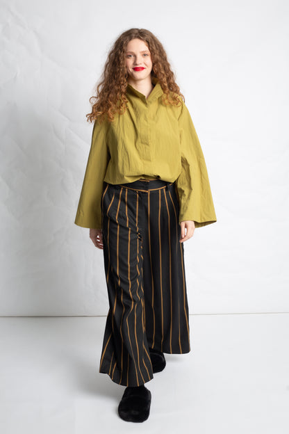 Blouse in cotton with long sleeves T848