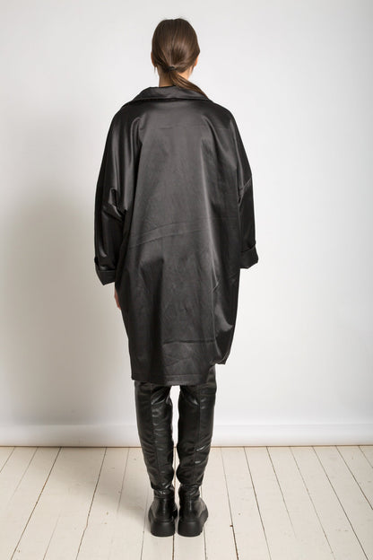 Three-quarter coat M180 in cotton based satin