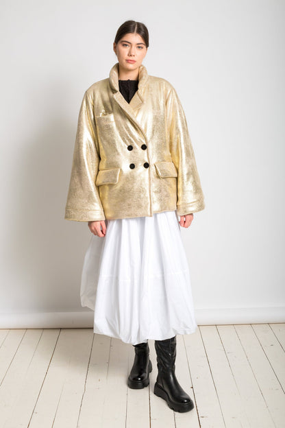 Short golden jacket type "down jacket" V485