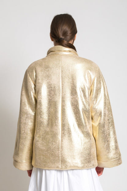 Short golden jacket type "down jacket" V485